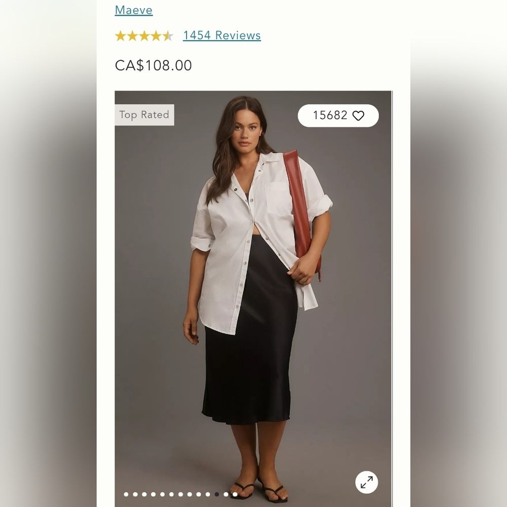 Anthropologie Maeve White Button-Down Shirt